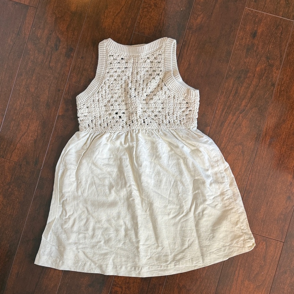 Crewcuts Cream Crochet Bodice Tank Dress